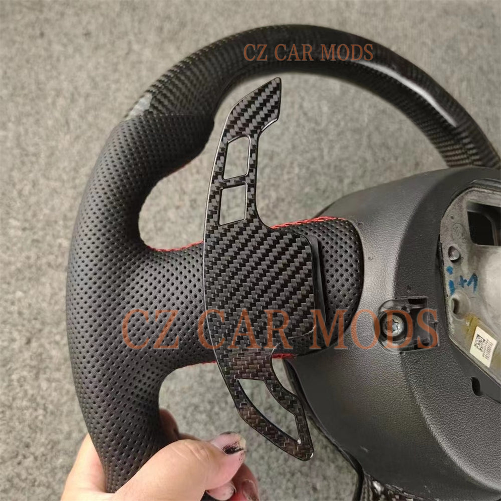 Customized Carbon Fiber Steering Wheel With Paddle Shift Auto Accessory Original Steering Wheel Remanufactured For Audi TT TTRS R8 SQ5 2008 2009 2010 2011 2012 2013 2014 2015