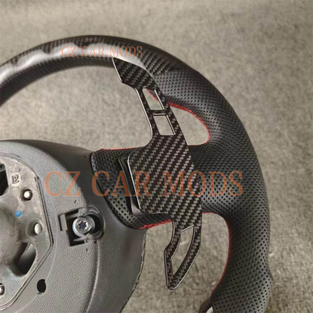 Customized Carbon Fiber Steering Wheel With Paddle Shift Auto Accessory Original Steering Wheel Remanufactured For Audi TT TTRS R8 SQ5 2008 2009 2010 2011 2012 2013 2014 2015