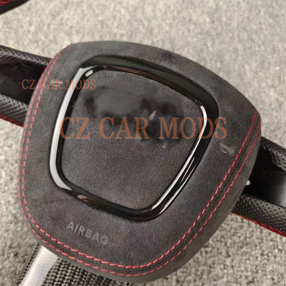 Custom Real Carbon Fiber Steering Wheel With Airbag Cover Auto Accessory Original Steering Wheel Re-manufactured Steering Wheel For 2009 2010 2011 2012 2013 2014 2015 2016 Audi A4