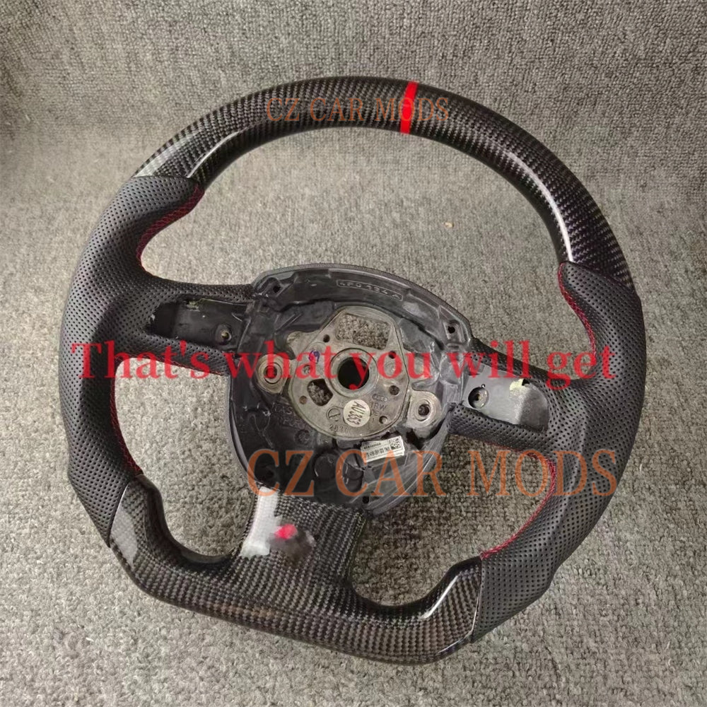 Custom Carbon Fiber Steering Wheel For Audi A4 2009 2010 2011 2012 2013 2014 2015 2016 Auto Accessory Original Steering Wheel Re-manufactured Steering Wheel