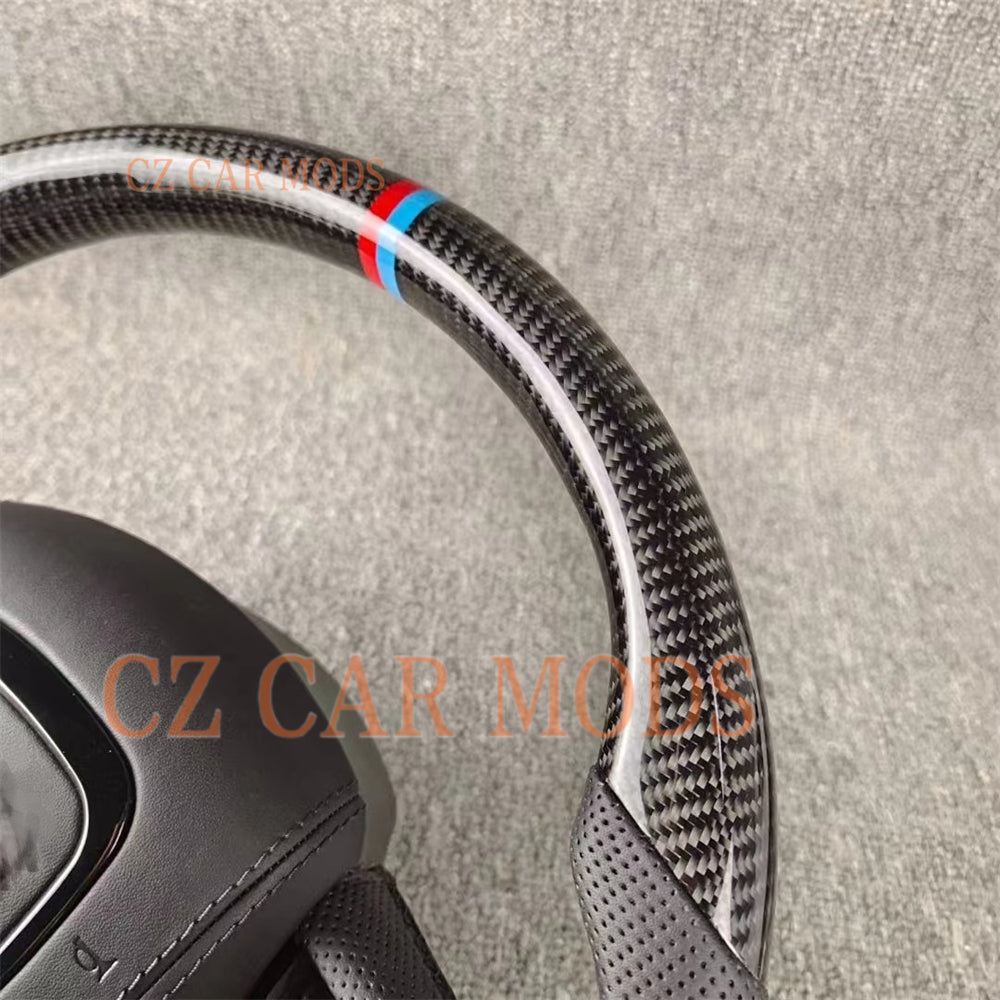 Custom Carbon Fiber Steering Wheel With Airbag cover For 2009 2010 2011 2012 2013 2014 2015 2016 Audi A4 Auto Accessory Original Steering Wheel Re-manufactured Steering Wheel