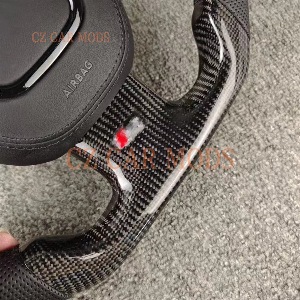 Custom Carbon Fiber Steering Wheel With Airbag cover For 2009 2010 2011 2012 2013 2014 2015 2016 Audi A4 Auto Accessory Original Steering Wheel Re-manufactured Steering Wheel