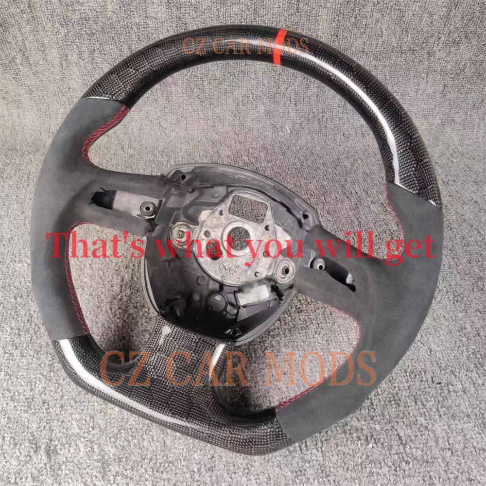 Custom Carbon Fiber Steering Wheel Auto Accessory Original Steering Wheel Re-manufactured Steering Wheel For 2009 2010 2011 2012 2013 2014 2015 2016 Audi A4