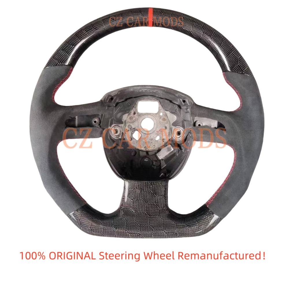 Custom Carbon Fiber Steering Wheel Auto Accessory Original Steering Wheel Re-manufactured Steering Wheel For 2009 2010 2011 2012 2013 2014 2015 2016 Audi A4