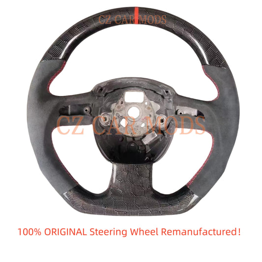 Custom Carbon Fiber Steering Wheel Auto Accessory Original Steering Wheel Re-manufactured Steering Wheel For 2009 2010 2011 2012 2013 2014 2015 2016 Audi A4