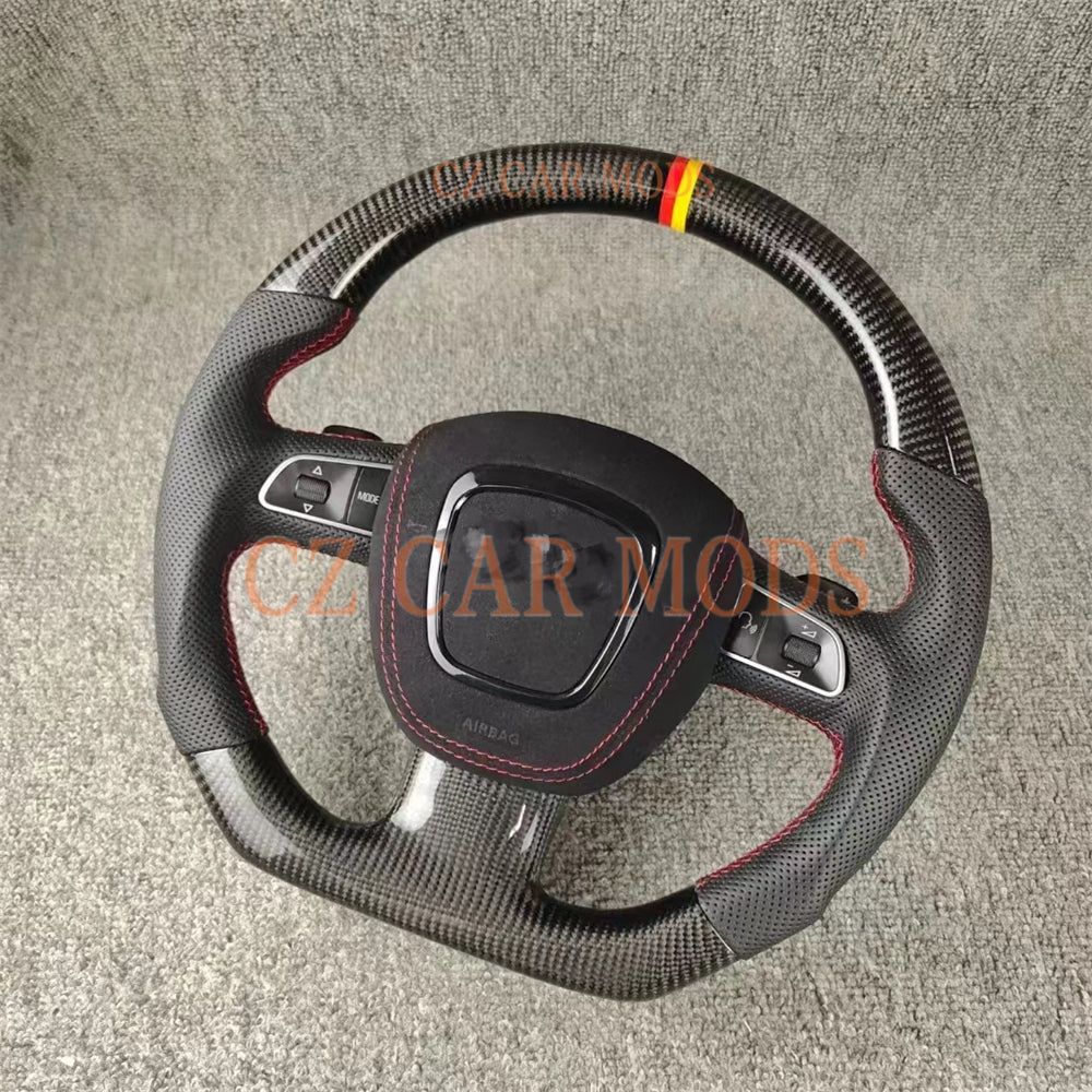 Custom Carbon Fiber Steering Wheel For Audi A4 2009 2010 2011 2012 2013 2014 2015 2016 Auto Accessory Original Steering Wheel Re-manufactured Steering Wheel