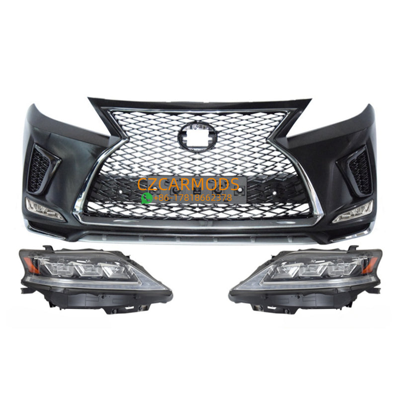 Car Body Kits for Lexus RX RX270 RX350 RX450h 2010-2015 upgrade to 2021 Style Front Rear Bumper Triple LED Headlight Tail Light