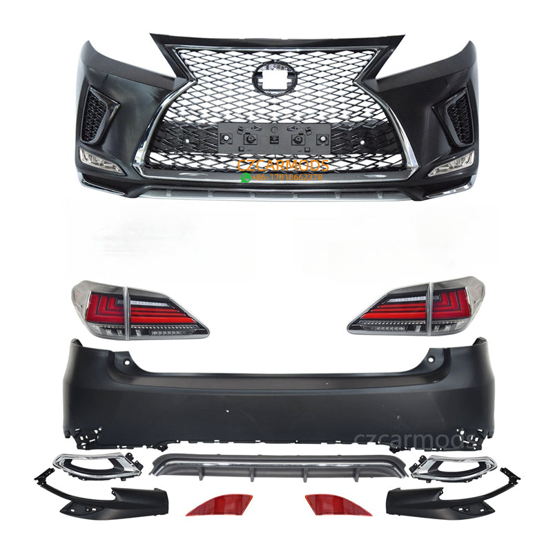 Car Body Kits for Lexus RX RX270 RX350 RX450h 2010-2015 upgrade to 2021 Style Front Rear Bumper Triple LED Headlight Tail Light