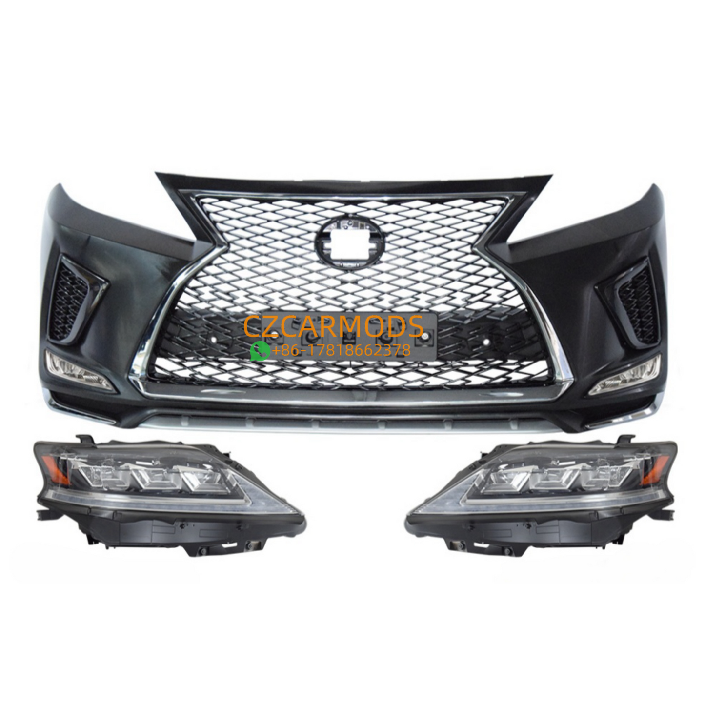 Car Body Kits for Lexus RX RX270 RX350 RX450h 2010-2015 upgrade to 2022 Style Front Rear Bumper Triple LED Headlight Tail Lights