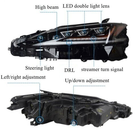 Pair Triple LED Headlights for 2019-2021 Lexus ES250 ES300h ES350 Headlamp LH RH