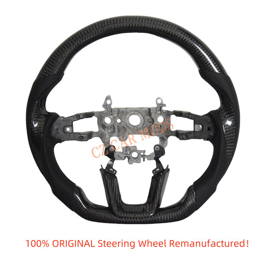 Customized Black Alcantara Real Carbon Fiber Steering Wheel Auto Accessory For Honda Civic 11th GEN 2022 2023 2024 Remanufactured