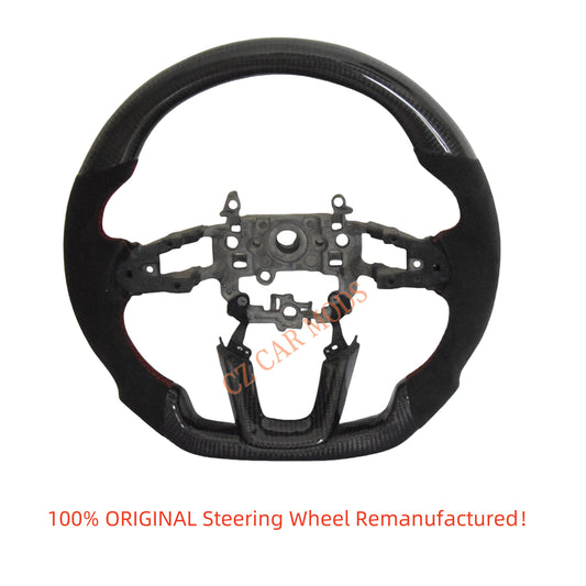 Customized Black Perforated Leather Carbon Fiber Steering Wheel Auto Accessory Remanufactured For Honda Civic 11th GEN 2022 2023 2024