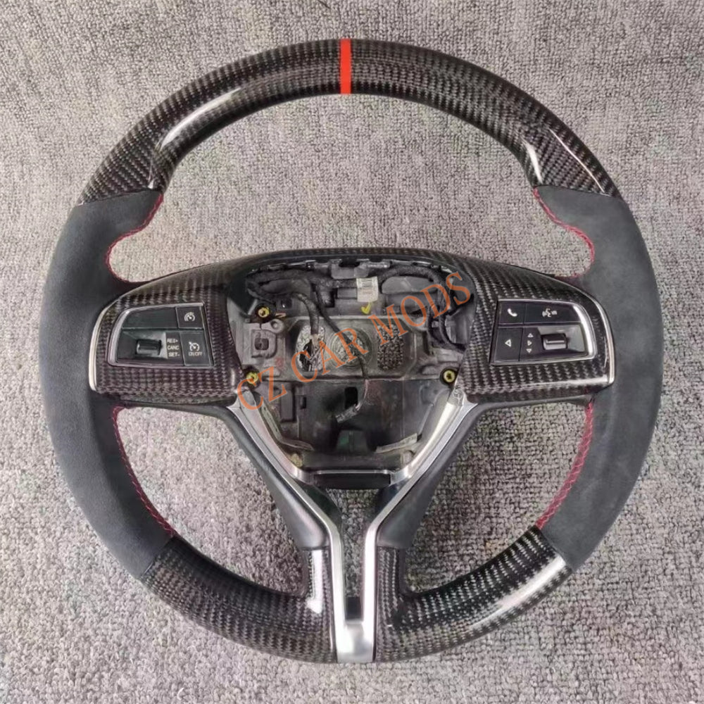 Custom Alcantara Carbon Fiber Steering Wheel Auto Accessory Original Steering Wheel For Maserati Ghibli Quattroporte Levante 2014 2015 2016 2017 2018 2019 2020 2021 2022 2023 Re-manufactured