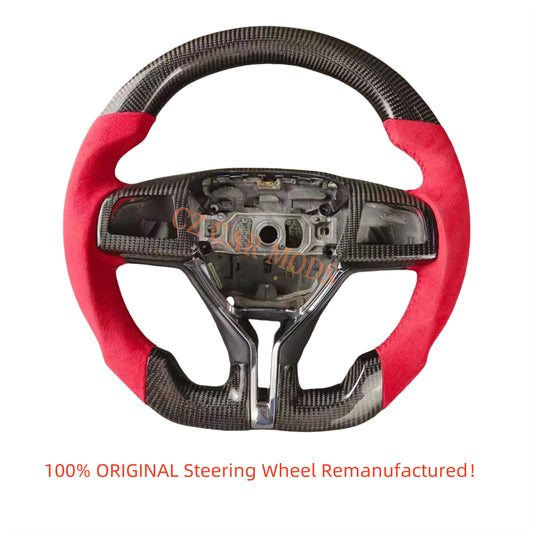 Custom Red Alcantara Carbon Fiber Original Steering Wheel Re-manufactured Auto Accessory For Maserati Ghibli Quattroporte Levante 2014 2015 2016 2017 2018 2019 2020 2021 2022 2023