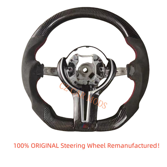 Customized Alcantara Carbon Fiber Steering Wheel Auto Accessory Re-manufactured For BMW M Sport M3 F30 F80 F82 2014 2015 2016 2017 2018 2019 2020