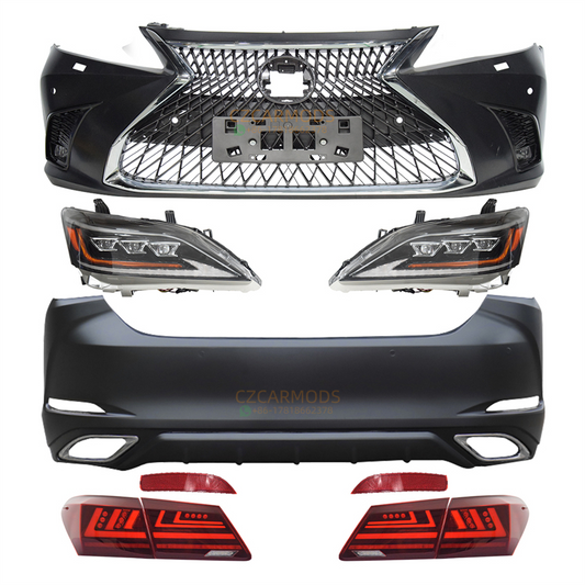 Car Body Kits for LEXUS ES ES350 2007-2012 Upgrade 2023 ES LS Model Look Front Bumper Triple LED Headlights Rear Bumper Tail Lights