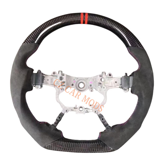 Customized Brand New Alcantara Carbon Fiber Steering Wheel Auto Accessory With Red Center Strip Fit For Toyota PRADO 2018 2019 2020