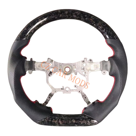 Customized Brand New Black Perforated Leather Forged Carbon Fiber Steering Wheel Auto Accessory Fit For Toyota PRADO 2018 2019 2020