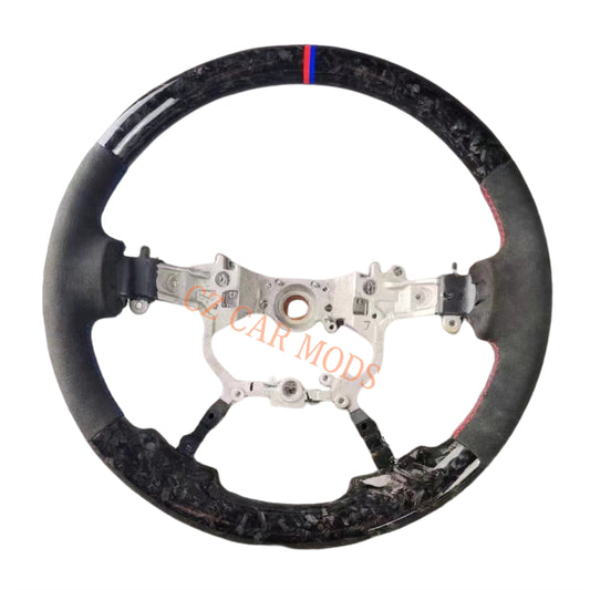 Customized Brand New Black Alcantara Forged Carbon Fiber Steering Wheel Auto Accessory Steering Wheel For Toyota PRADO 2018 2019 2020