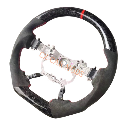 Customized Brand New D-type Forged Carbon Fiber Steering Wheel Auto Accessory With Red Center Strip For Toyota PRADO 2018 2019 2020