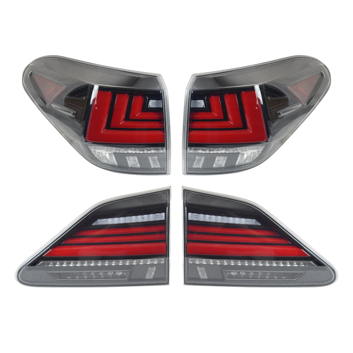 A Pair Tail Light Rear Lamps LED For 2009-2014 Lexus RX350 RX450 Red Lens