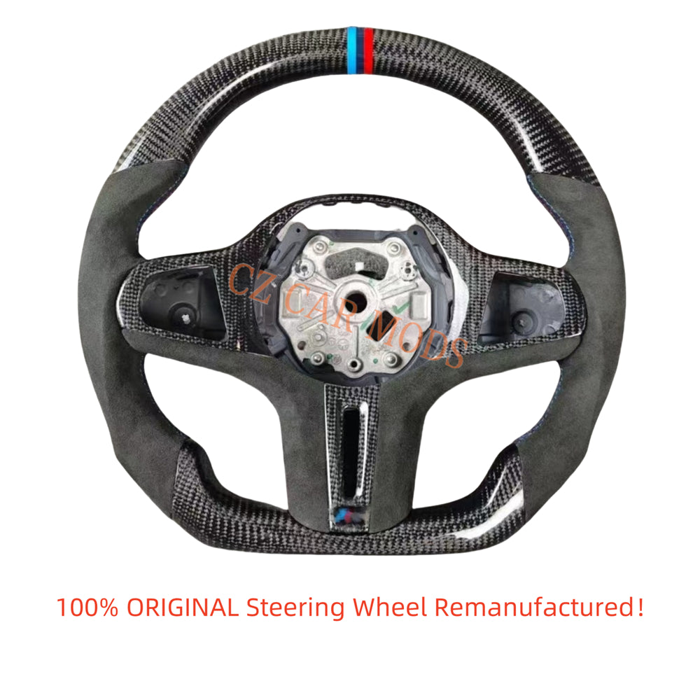 Custom Alcantara Carbon Fiber Steering Wheel Auto Accessory Steering Wheel For 2018 2019 2020 2021 2022 BMW M8 Re-manufactured