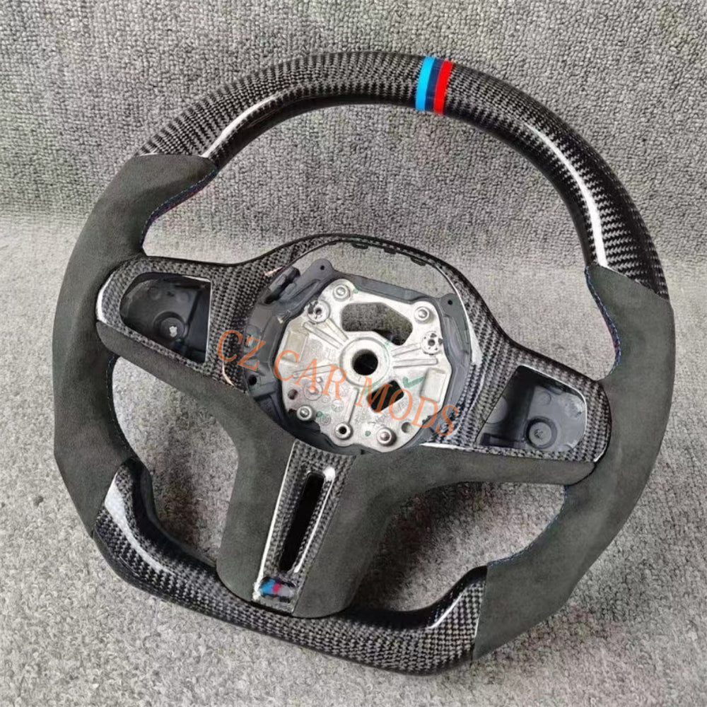 Custom Alcantara Carbon Fiber Steering Wheel Auto Accessory Steering Wheel For 2018 2019 2020 2021 2022 BMW M8 Re-manufactured