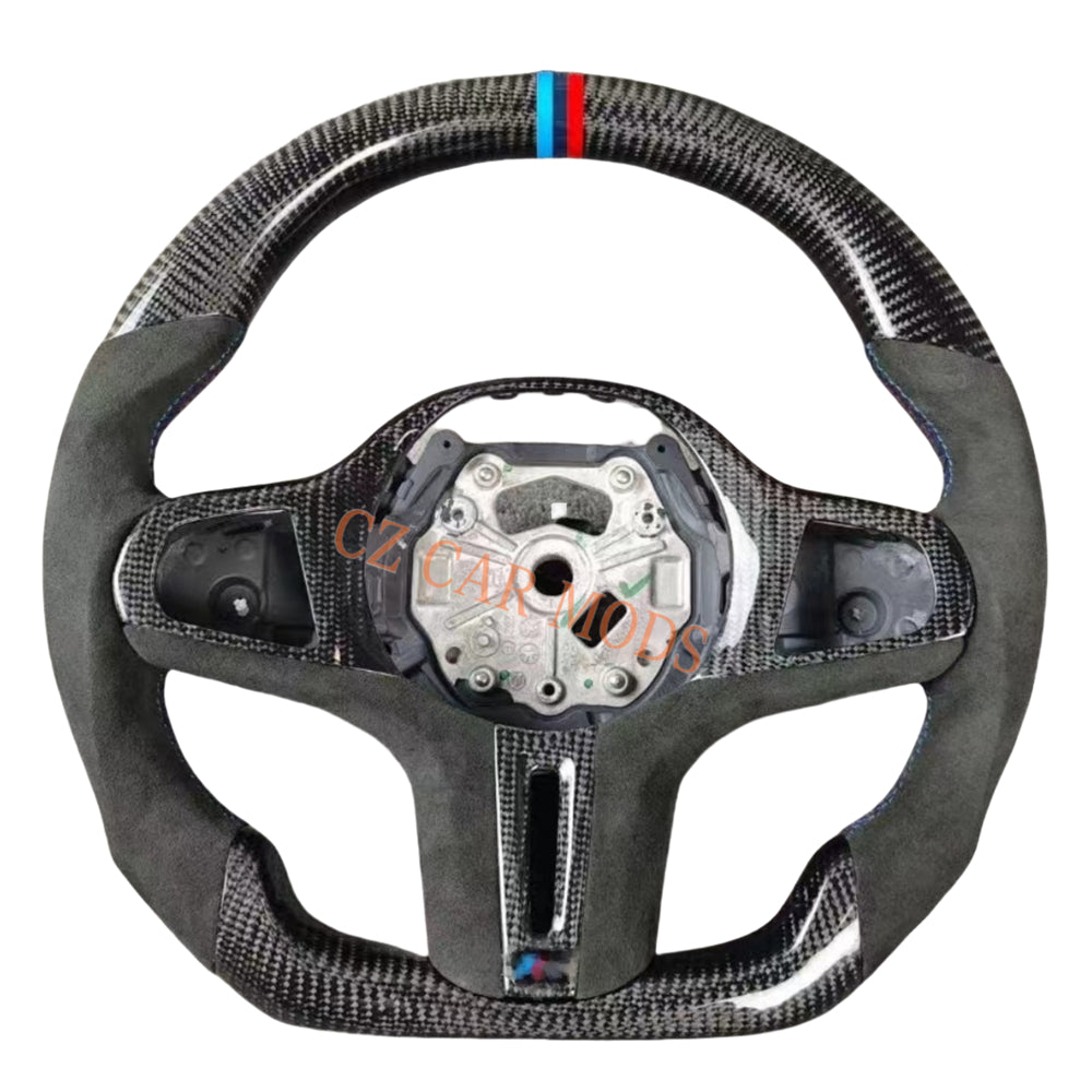 Custom Alcantara Carbon Fiber Steering Wheel Auto Accessory Steering Wheel For 2018 2019 2020 2021 2022 BMW M8 Re-manufactured