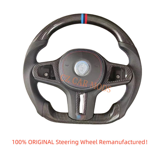 Customized Perforated Leather Carbon Fiber Steering Wheel With Airbag Cover Auto Accessory Re-manufactured For 2018 2019 2020 2021 2022 BMW M8