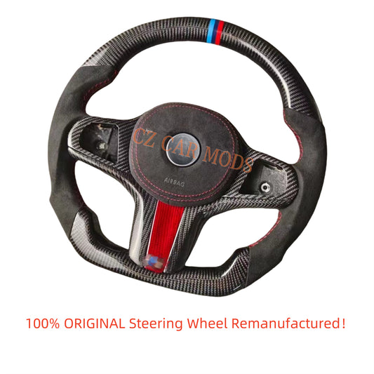 Customized Alcantara Carbon Fiber Steering Wheel Auto Accessory Re-manufactured With Airbag Cover For BMW M8 2018 2019 2020 2021 2022