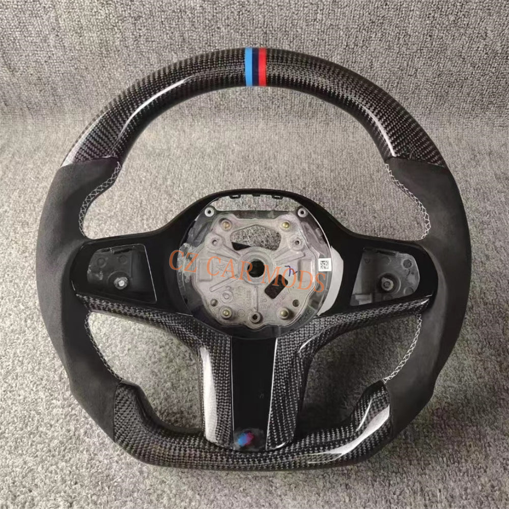 Custom Alcantara Carbon Fiber Steering Wheel For 2018 2019 2020 2021 2022 BMW M8 Auto Accessory Steering Wheel Re-manufactured