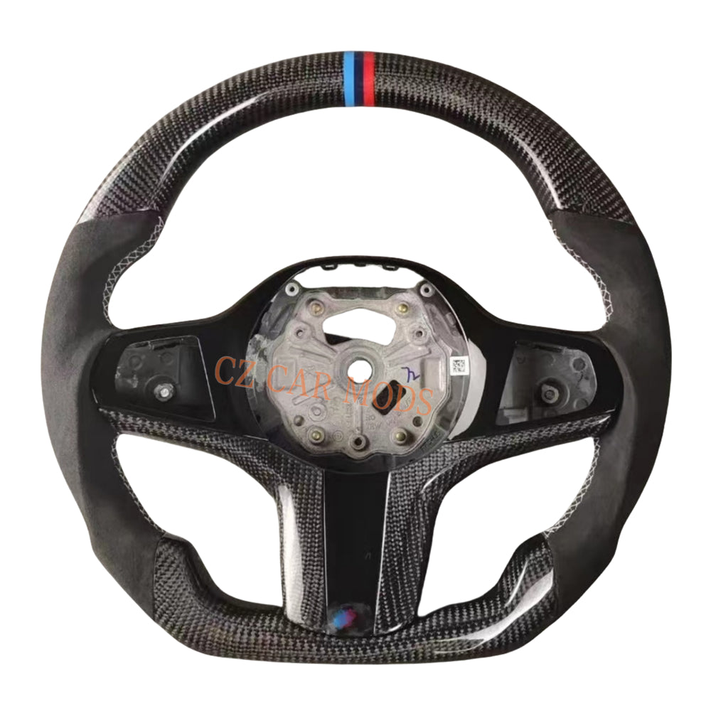 Custom Alcantara Carbon Fiber Steering Wheel For 2018 2019 2020 2021 2022 BMW M8 Auto Accessory Steering Wheel Re-manufactured