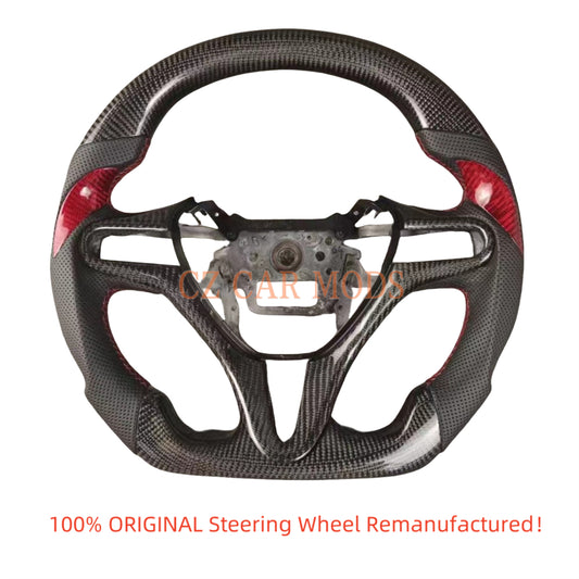 Custom Real Carbon Fiber Steering Wheel Perforated Leather Auto Accessory For Honda City 2009 2010 2011 2012 2013 Remanufactured