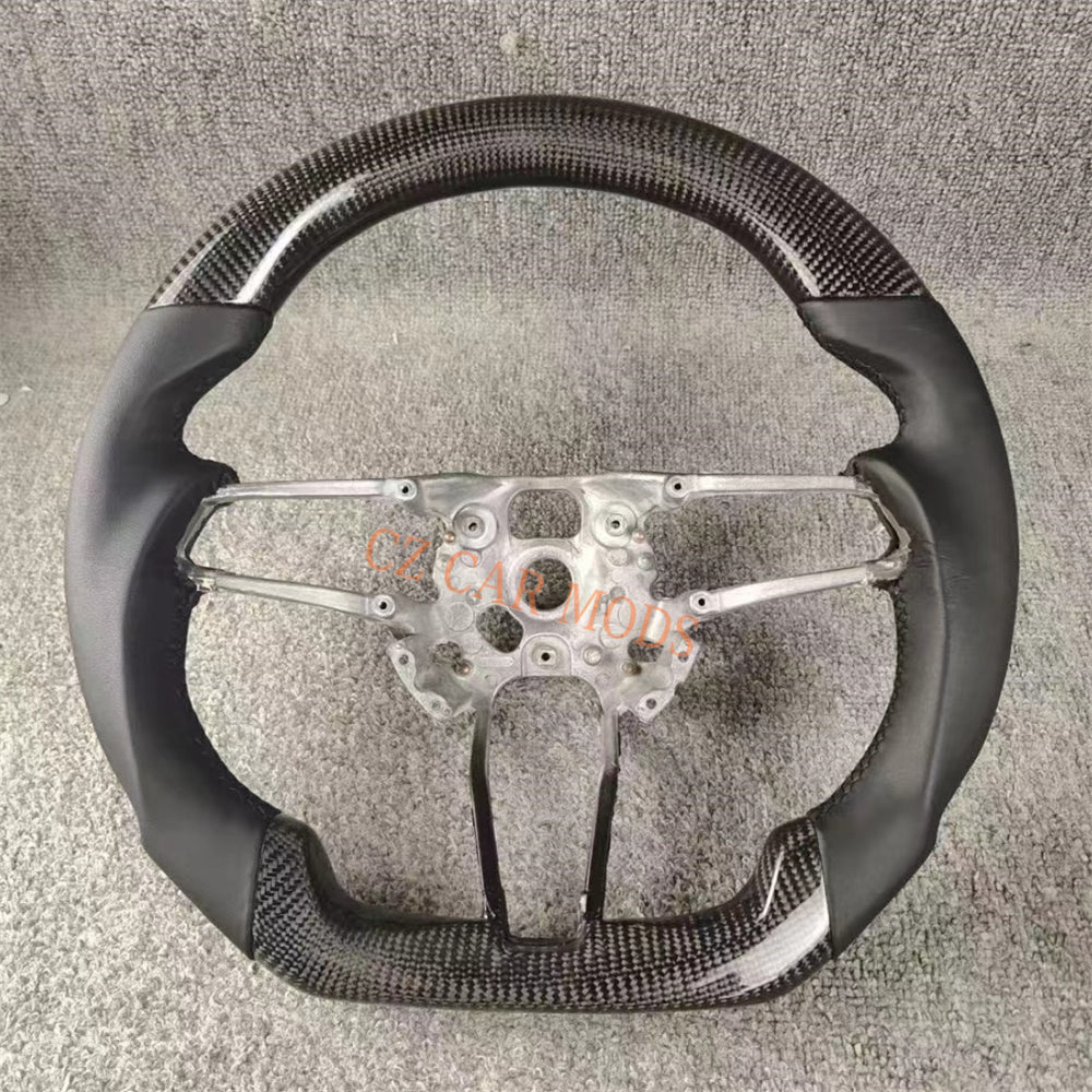 Custom Brand New Leather 100% Real Carbon Fiber Steering Wheel Fit For Porsche 718 2016 2017 2018 2019 2020 2021 Auto Accessory