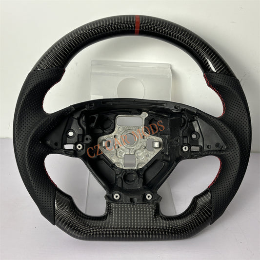 Customized Brand New Perforated Leather Carbon Fiber Steering Wheel Auto Accessory Red Strip For Chevrolet Corvette C7 2014 2015 2016 2017 2018 2019