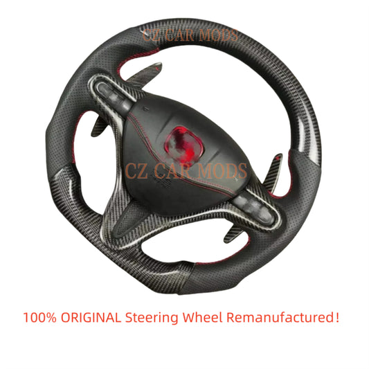 Custom Carbon Fiber Steering Wheel With Airbag Cover Shift Paddles For 2006 2007 2008 2009 2010 2011 Honda Civic 8th GEN Auto Accessory ORIGINAL Steering Wheel Re-manufactured Customized Steering Wheel