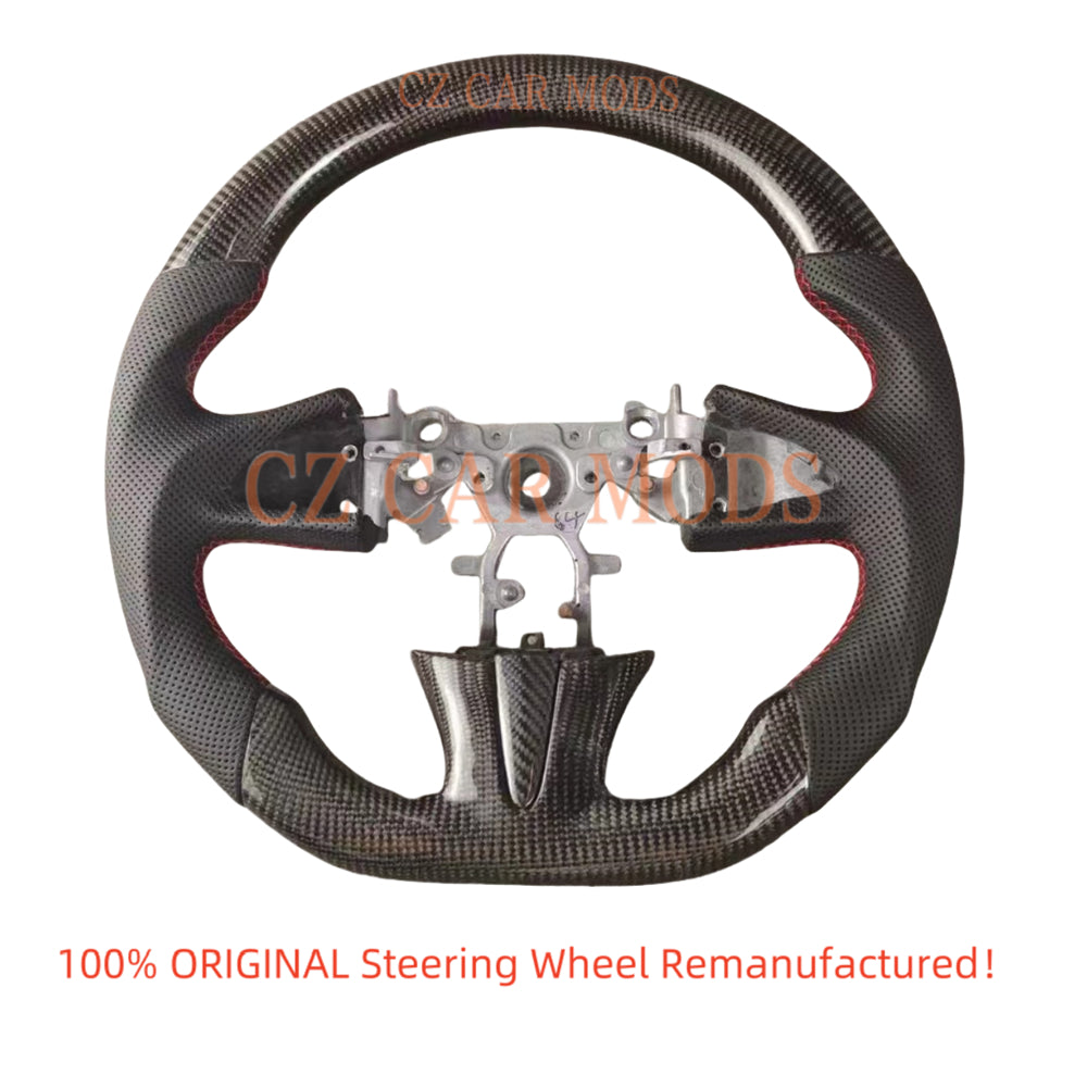 Custom Perforated Leather Carbon Fiber Steering Wheel Auto Accessory Original Steering Wheel For INFINITI Q50 2014 2015 2016 2017 Re-manufactured Steering Wheel