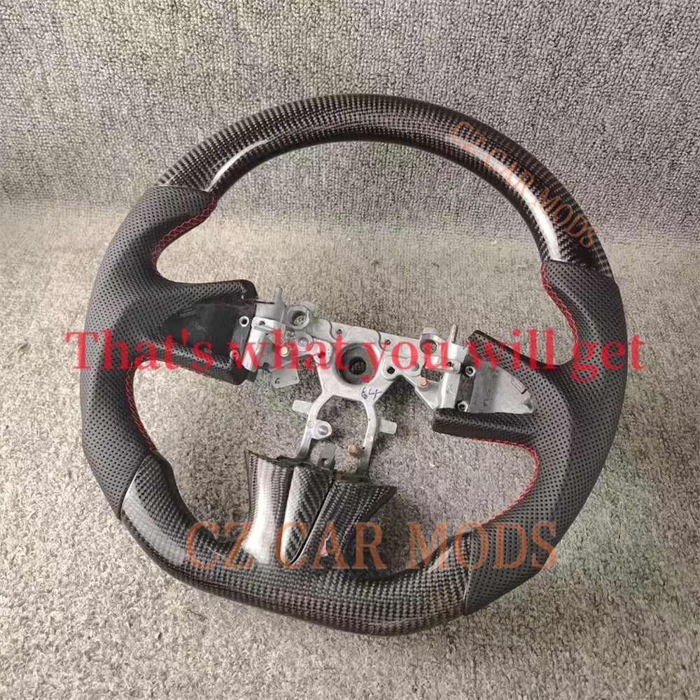 Custom Perforated Leather Carbon Fiber Steering Wheel Auto Accessory Original Steering Wheel For INFINITI Q50 2014 2015 2016 2017 Re-manufactured Steering Wheel