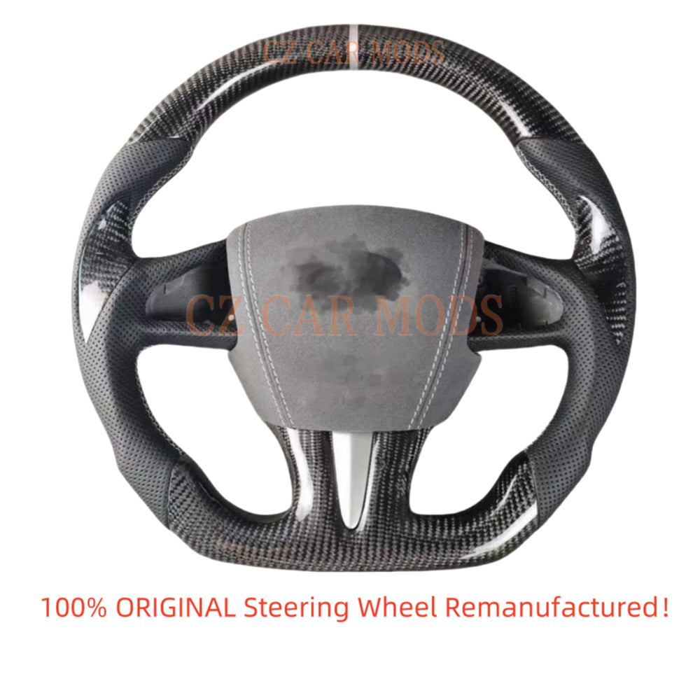 Customized Carbon Fiber Steering Wheel With Alcantara Airbag Cover For 2014 2015 2016 2017 INFINITI Q50 Auto Accessory Original Steering Wheel Re-manufactured Steering Wheel