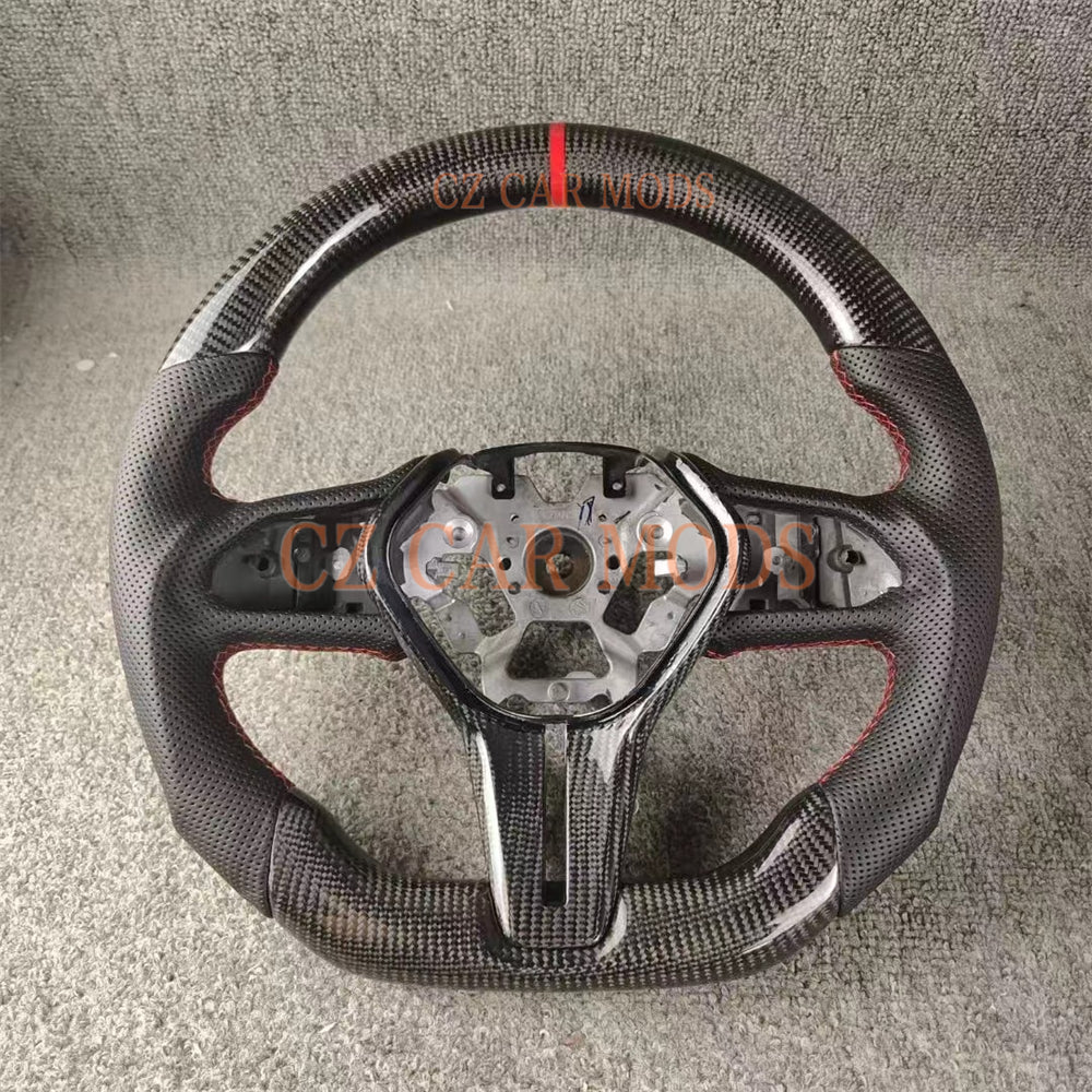 Custom Brand New Real 100% Carbon Fiber Steering Wheel With  Red Center Strip For 2018 2019 2020 2021 2022 2023 2024 INFINITI Q50 Q60 QX60 QX50 Auto Accessory Steering Wheel Steering Wheel