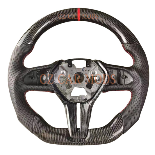 Custom Brand New Real 100% Carbon Fiber Steering Wheel With  Red Center Strip For 2018 2019 2020 2021 2022 2023 2024 INFINITI Q50 Q60 QX60 QX50 Auto Accessory Steering Wheel Steering Wheel