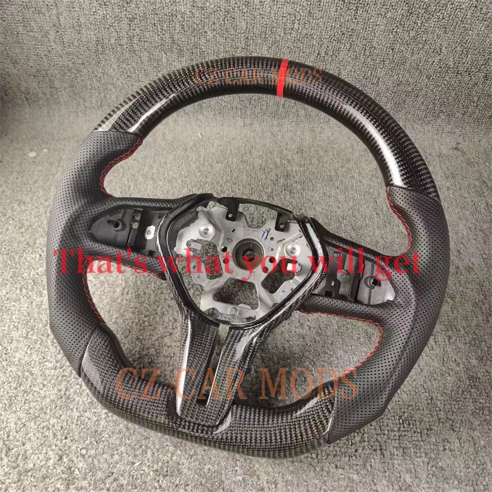 Custom Brand New Real 100% Carbon Fiber Steering Wheel With  Red Center Strip For 2018 2019 2020 2021 2022 2023 2024 INFINITI Q50 Q60 QX60 QX50 Auto Accessory Steering Wheel Steering Wheel