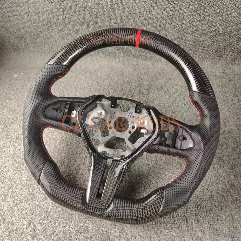 Custom Brand New Real 100% Carbon Fiber Steering Wheel With  Red Center Strip For 2018 2019 2020 2021 2022 2023 2024 INFINITI Q50 Q60 QX60 QX50 Auto Accessory Steering Wheel Steering Wheel