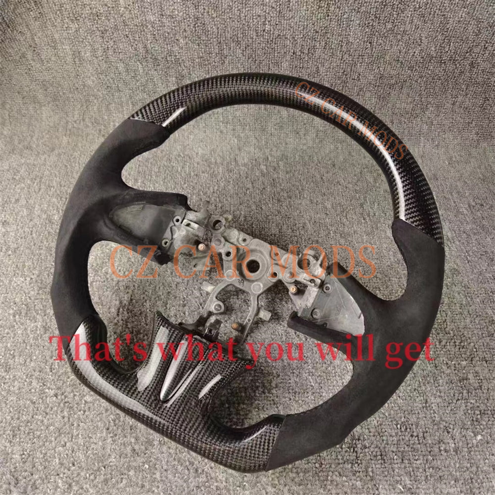 Custom Alcantara Carbon Fiber Steering Wheel Auto Accessory Original Steering Wheel Re-manufactured Steering Wheel For 2014 2015 2016 2017 INFINITI Q50