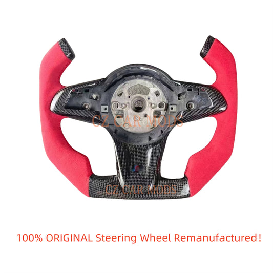 Custom Red Alcantara Carbon Fiber Steering Wheel Auto Accessory Original Steering Wheel Remanufactured For 2009 2010 2011 2012 2013 2014 2015 2016 BMW Z4 E86