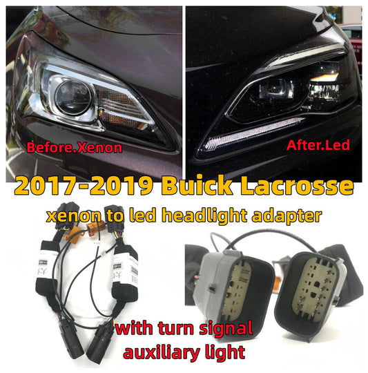 Adarter Wire Harness for 2017 2018 2019 Buick Lacrosse Headlight Modified from Xenon to LED Car Headlight Replacement