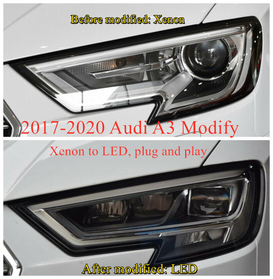 Pair LED Headlights For 2017 2018 2019 AUDI A3 xenon to led Car Headlight Replacement Modification