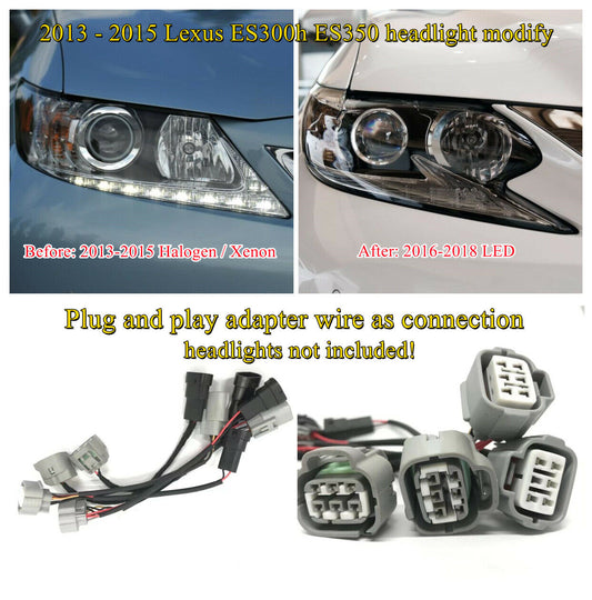 Headlight adapter wire for 2013 - 15 LEXUS ES300H ES350 halogen xenon to 2018 led