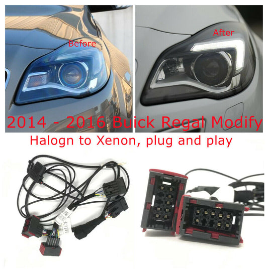 Adapter Wire Harness for 2014-2017 Buick Regal Headlight Modify Halogen to Xenon