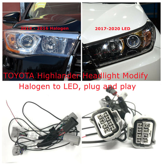 Adapter Wire Harness for TOYOTA Highlander Headlight Modify from Halogen to LED